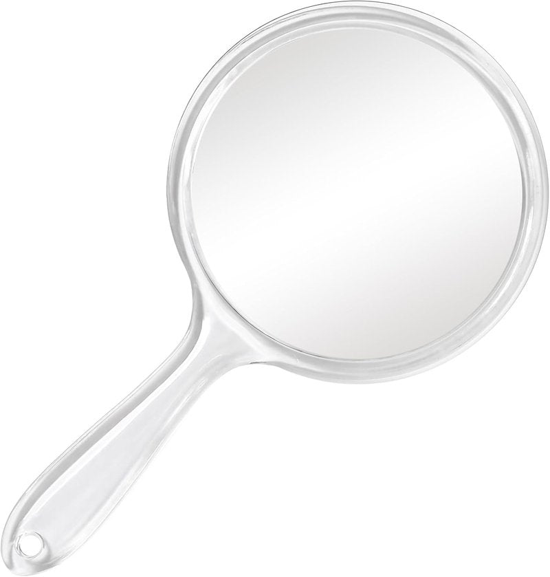 Handheld Mirror - Large Double-Sided Magnifying Makeup Mirror | 5.4" W x 10.4" L, Acrylic, Rounded Shape