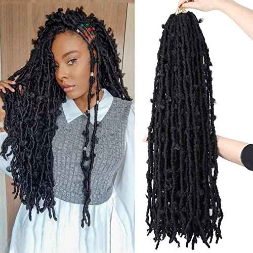 5 Packs 30 Inch Butterfly Locs Crochet Hair for Black Women Distressed Faux Locs Pre looped Pre-twisted Braids Crochet Locs for Black Women (30 inch 5 pack, 1b)