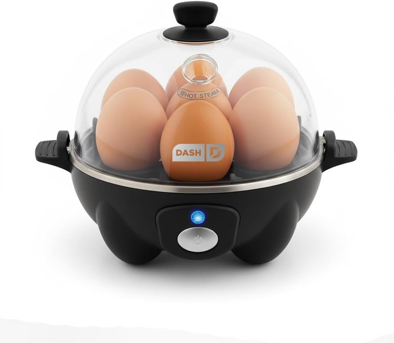 Dash Rapid Egg Cooker | Electric Boiler, Poacher & Steamer - Holds 7 Eggs, Black Finish