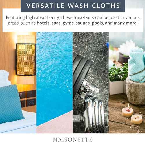 Maisonette Loft Egyptian Cotton Turkish Hand Towels - Soft, Absorbent Washcloths for Face - Ideal Quick Dry Small Towel Wash Cloth Set for Bathroom - (13" x 13", 6 Pack) - Turquoise