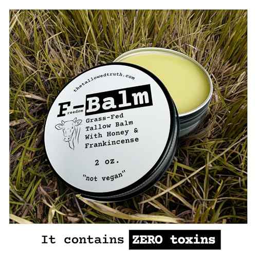 The Tallowed Truth F-Balm Tallow ? Grass-fed, Grass-finished Tallow ? 5 Ingredients Only ? Canadian-made All Purpose Tallow Balm ? Made in Canada ? Tallow for Face & Body (2 oz (2-Pack), Original)
