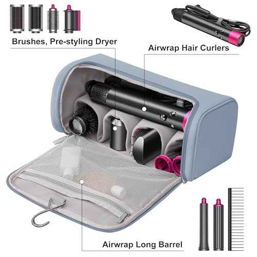 Hair Dryer Travel Case, Portable Hairdryer Storage Bag with Hanging Hook, Waterproof Hair Dryers Organizer Bags