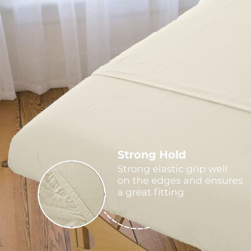 Microfiber Massage Table Sheets Sets 3 Pcs Premium Massage Table Cover Includes Flat, Fitted Massage Sheets Sets & Face Cradle Cover, Soft Massage Bed Cover - Natural Massage Bed Sheets