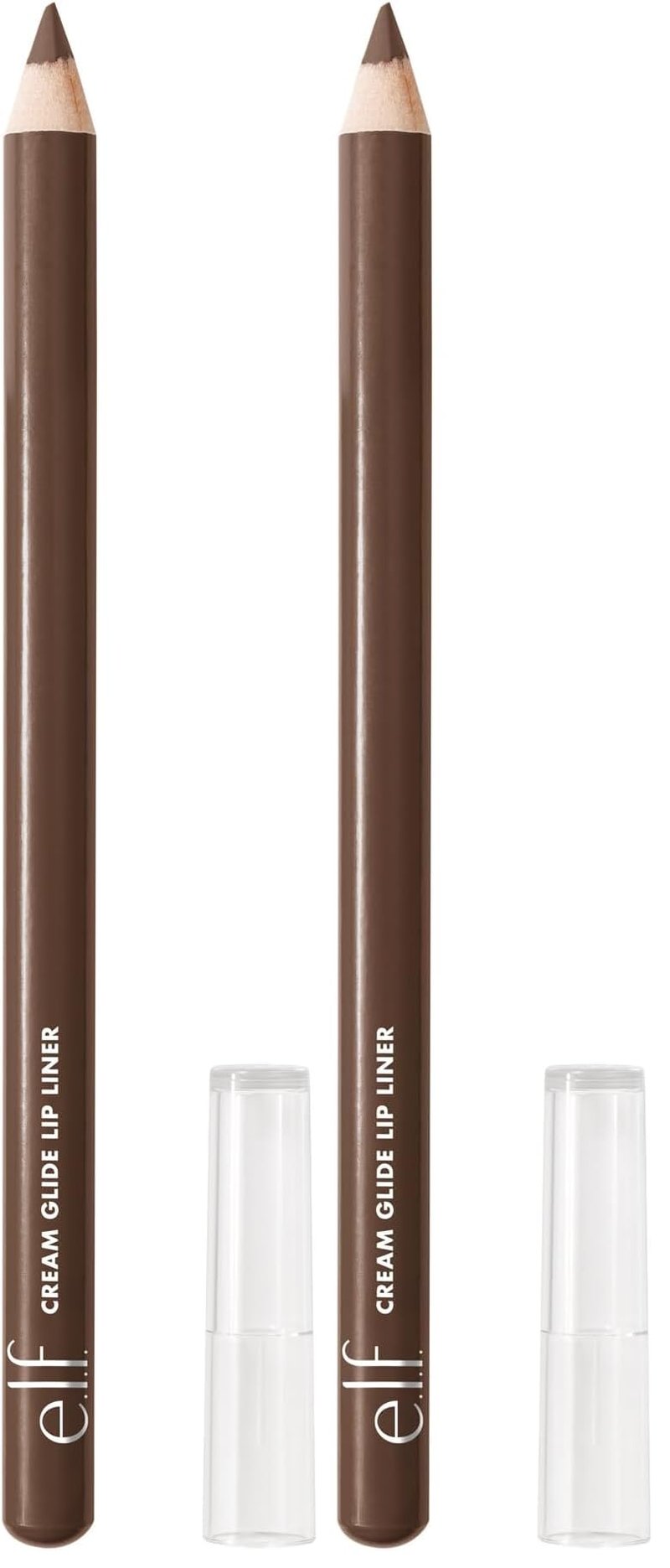 e.l.f. Cream Glide Lip Liner, Highly-Pigmented Pencil For Shaping & Sculpting Lips, Semi-Matte Finish, Vegan & Cruelty-Free, Dark Cocoa (Pack of 2)