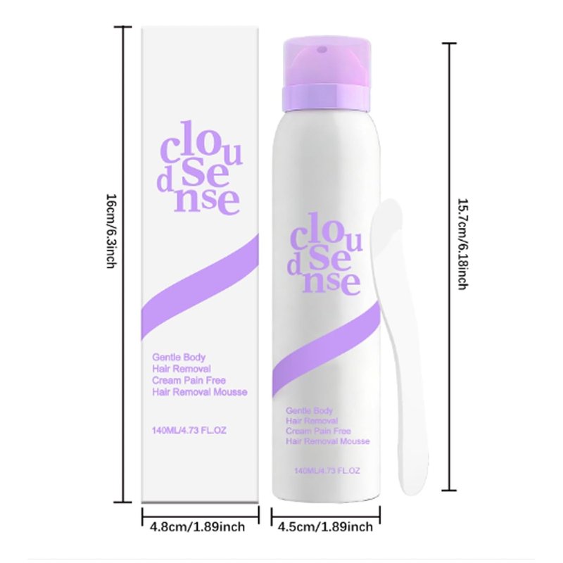 Cloud Sense Hair Removal Spray - Gentle Mousse for Sensitive Skin | 140ml Full-Body Depilatory Foam (2pcs)