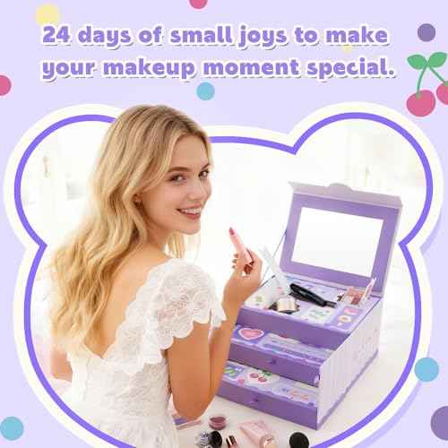 Glam Code 24 Day Makeup Advent Calendar 2025, Beauty Makeup Gift Set for Teen Girls & Adlut Women, Christmas Countdown Calendar Holiday Surprise Full Cosmetic Kit (Purple)