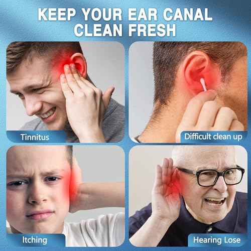 Upgraded Ear Wax Removal, Ear Cleaner with LED Display & Dual Tank,IPX7 Effective & Safe Ear Cleaning Kit Includes 19 Tips, Cotton Swabs for Home