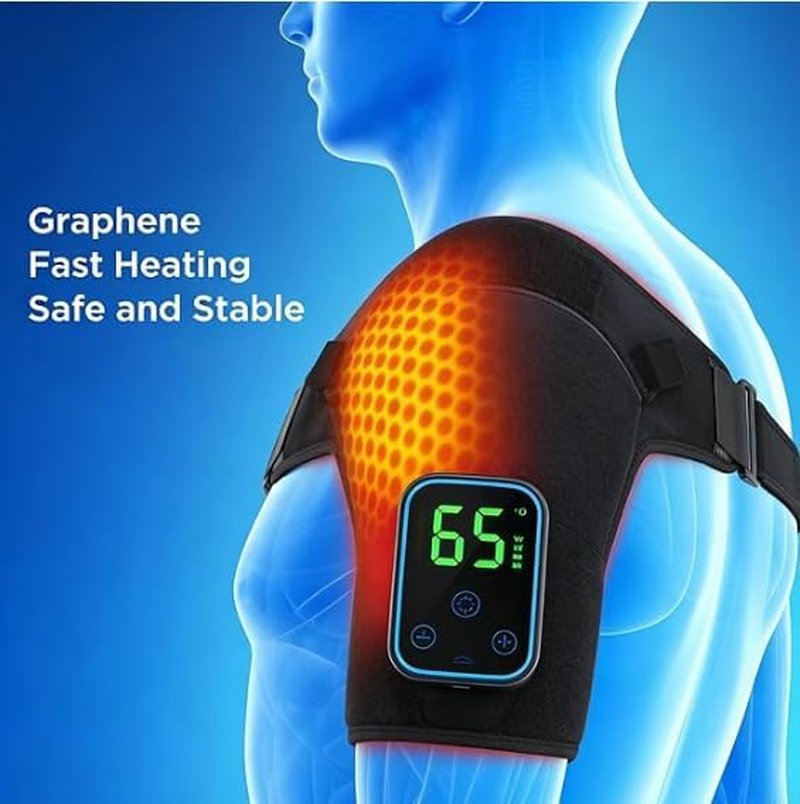 Shoulder Massager with Heat - Triple Method Deep Tissue Pain Relief | Adjustable Size