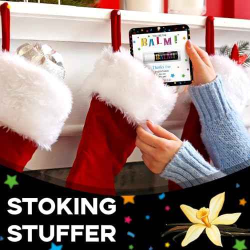 200 Pack Christmas Employee Appreciation Gift Bulk Lip Balm Teacher Staff Team Xmas Thank You Gift You're the Balm Thanksgiving Party Favors Christmas Stocking Stuffers for Women Men Volunteer