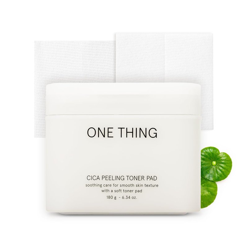 ONE THING Cica Peeling Toner Pad 6.34 Oz, 65 Pads | Vegan Soothing Calming Exfoliating Purifying Hydrating Facial Cotton Toner Pads for All, Sensitive Skin, Pore Blackhead Care | Korean Skincare
