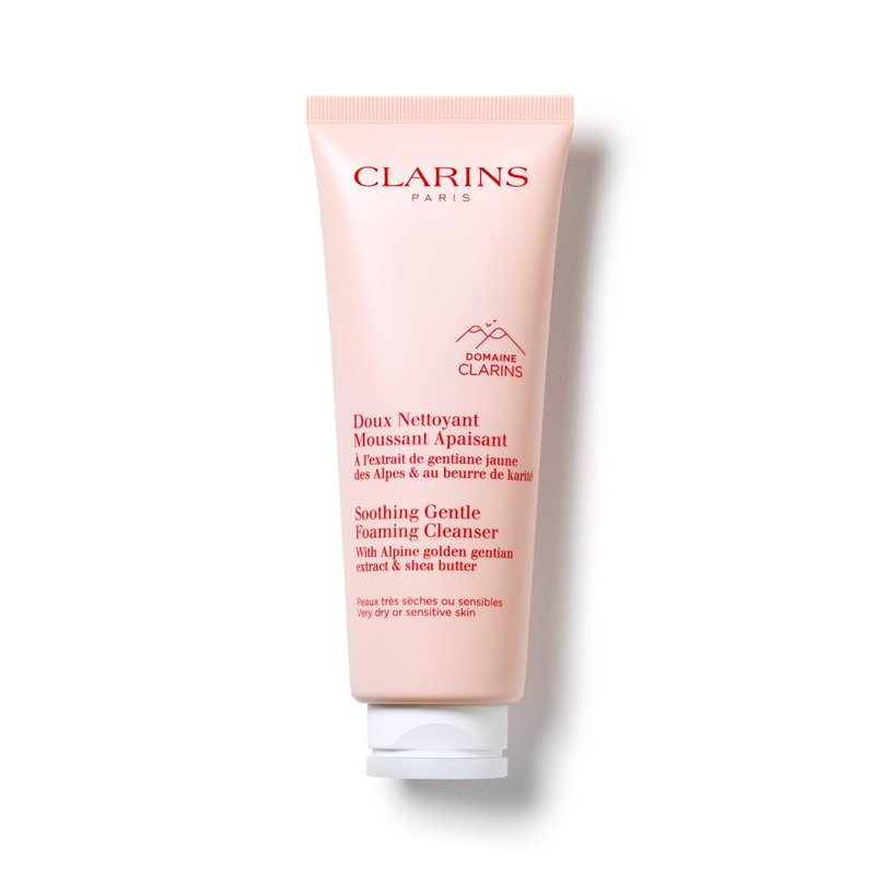 Clarins Soothing Gentle Foaming Face Cleanser | Cleanses, Soothes, and Comforts | Contains Nourishing Shea Butter | Soap-Free| SLS-Free| Very Dry or Sensitive Skin Types | 4.2 Ounces (Pack of 1)