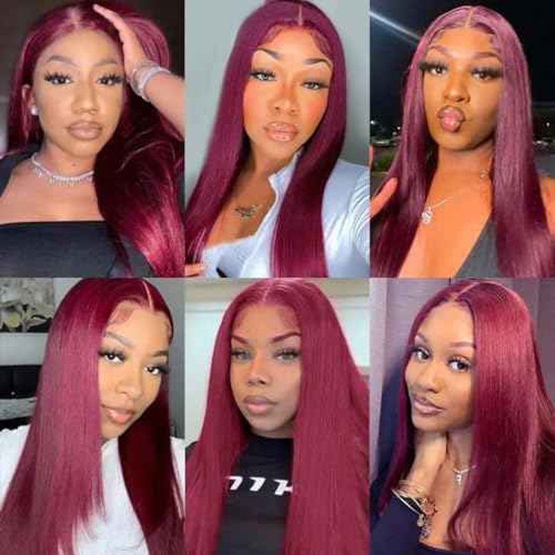 #99J Bundles Human Hair Straight Bundles 22 Inch Burgundy Straight Bundle Unprocessed Brazilian Virgin Weave Hair 1 Bundle 50 Gram Per Bundle