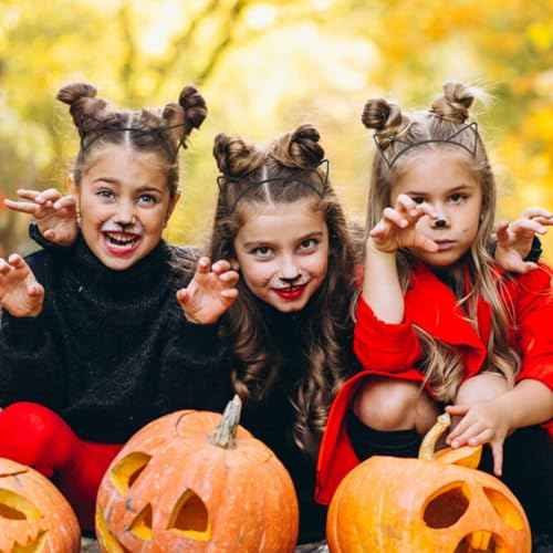 25Pcs Cat Ears Headbands for Women Black Plastic Kitty Hairbands Cat Ear Hair Hoops Halloween Decorations Hair Accessories for Women Favor for Party Costume Daily Wearing