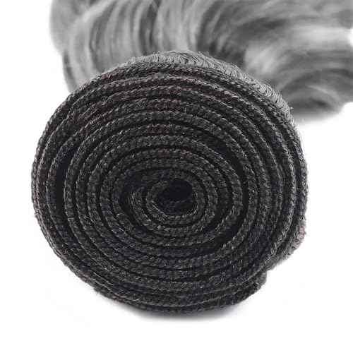 Ombre Bundle P1BGray Deep Wave Human Hair Bundle 8A Grade Two Tone Salt And Pepper Hair Weave 3 Bundles 30 32 34 Inch Highlight Gray Deep Wave Bundles 300G