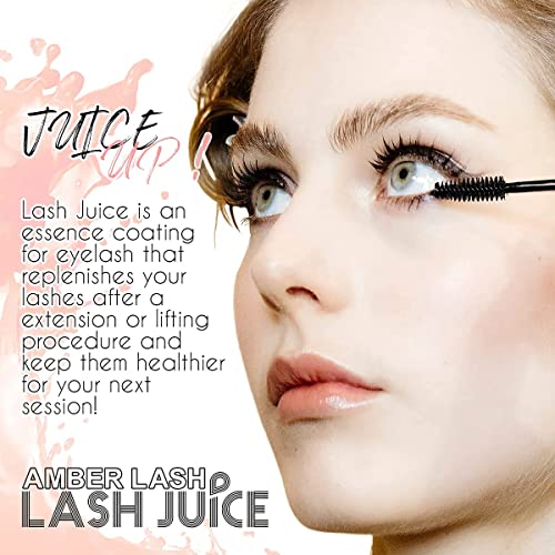 Lash Juice by Amber Lash, 3-in-1 Coating Essence and sealant for Eyelashes with Extensions and or Lift Perm, Protect and Nourish to Promote Healthy Eyelash 10ml / 0.34 fl oz Total(Double Take)