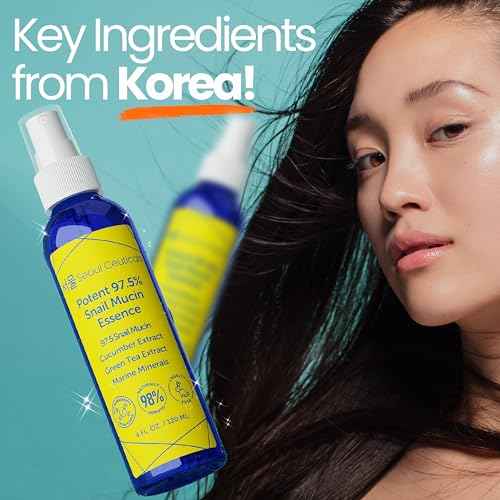 SeoulCeuticals Korean Face Mist 97.5% Snail Mucin Essence - K Beauty Skincare Facial Spray - Cucumber Extract + Marine Minerals + Green Tea + Aloe 4oz