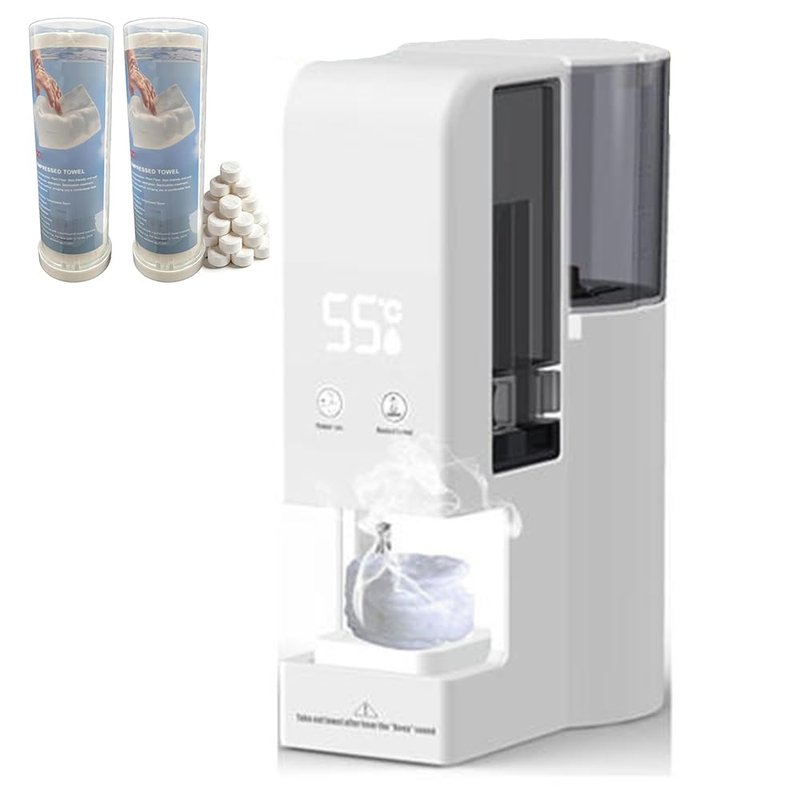 Hot Face Towel Heater Machine, Automatic Disposable Towel Warmer with Steam, 5-Second Heating, 55°C Constant Temperature, Portable Face Towel Steamer