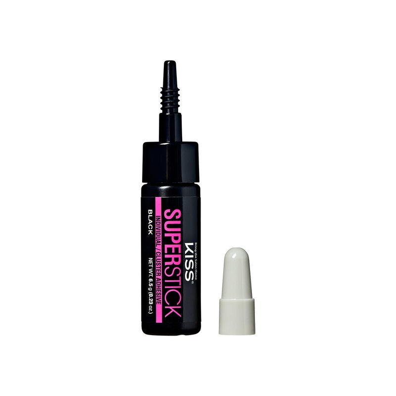 Kiss SuperStick Individual Lash Cluster Adhesive, Gentle Formula, 7 Day Hold, Cactus & Witch Hazel Extract, Dermatologist Tested, Waterproof Lash Glue, No Harsh Odor, Net Wt. 6.5g (0.23 oz.), Black
