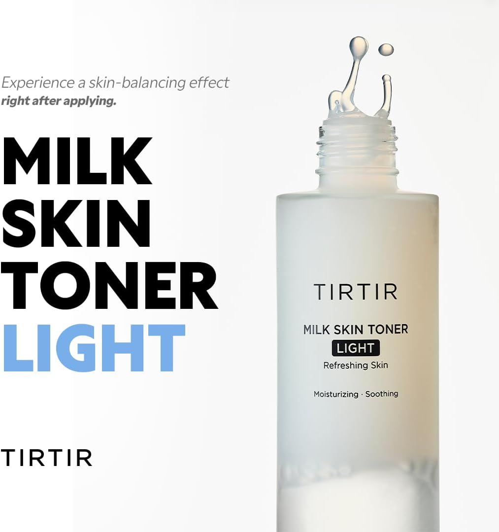 TIRTIR Milk Skin Rice Toner - Instant Hydration with 4% Niacinamide | Lightweight, Pore-Tightening, Vegan, 5.07 Fl Oz