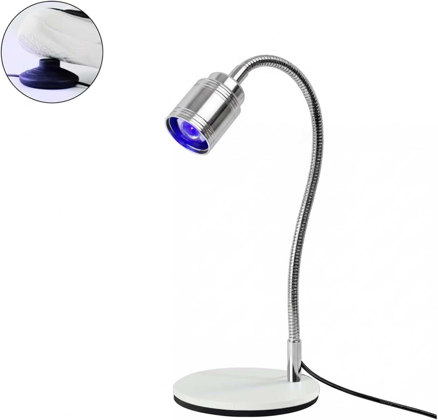 vettsy Professional Hands-Free UV LED Nail Lamp with Foot Pedal Switch - 360 Flexible Gooseneck Flash Cure Light for Nail Extensions, 3D Nail Art & Tip Application - Heavy Duty Base, USB Powered