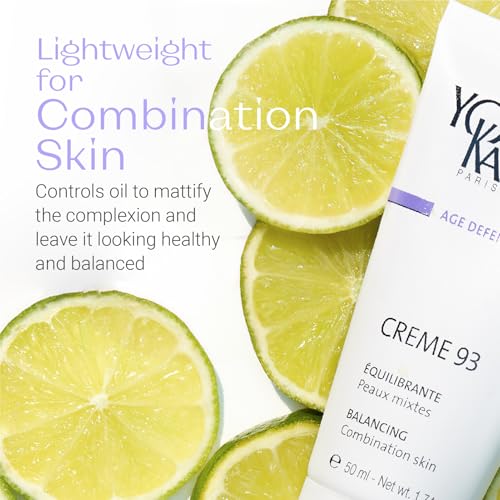 Yon-Ka Creme 93 Mattifying Moisturizer | Balancing Facial Cream for Combination Skin | Balance Oily Complexion with Vitamins A, C and E | Paraben-Free | 1.74 oz