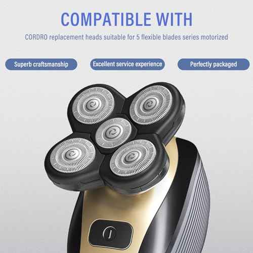 3 Pack Blades Refills Compatible with Freebird Shaver, 5 Blades Shaver Replacement Heads for Bald Men Freedom Grooming, with 3 Cleaning Brush