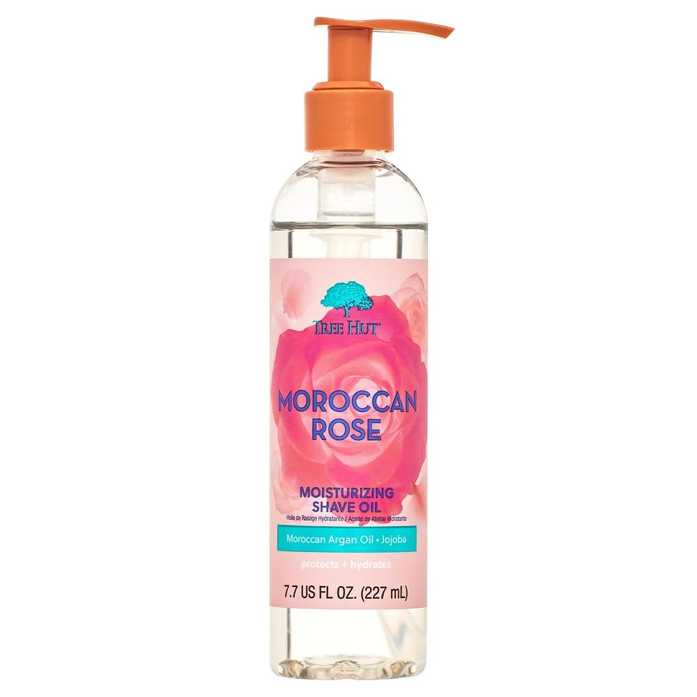 Tree Hut Moroccan Rose Shave Oil - Hydrating Gel-to-Oil Formula for Smooth Shaving | 7.7 fl oz (Pack of 2)