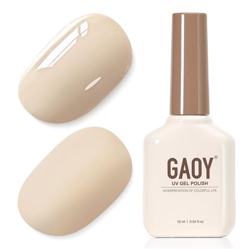 GAOY Gel Nail Polish - Soak Off UV Light Cure for DIY Manicure | 16ml Beige 2046