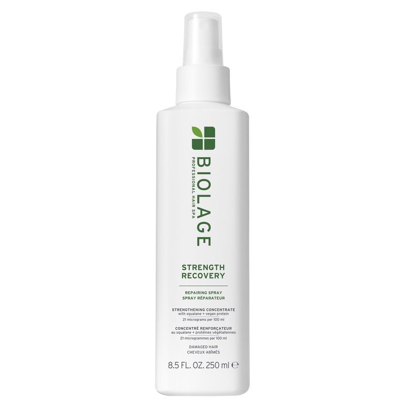 Biolage Strength Recovery Repairing Spray - Leave-In Treatment, Strengthens & Repairs Damaged Hair, Heat Protectant, Detangling Leave-In Treatment, With Olive Squalane & Vegan Proteins, 8.5 Fl Oz