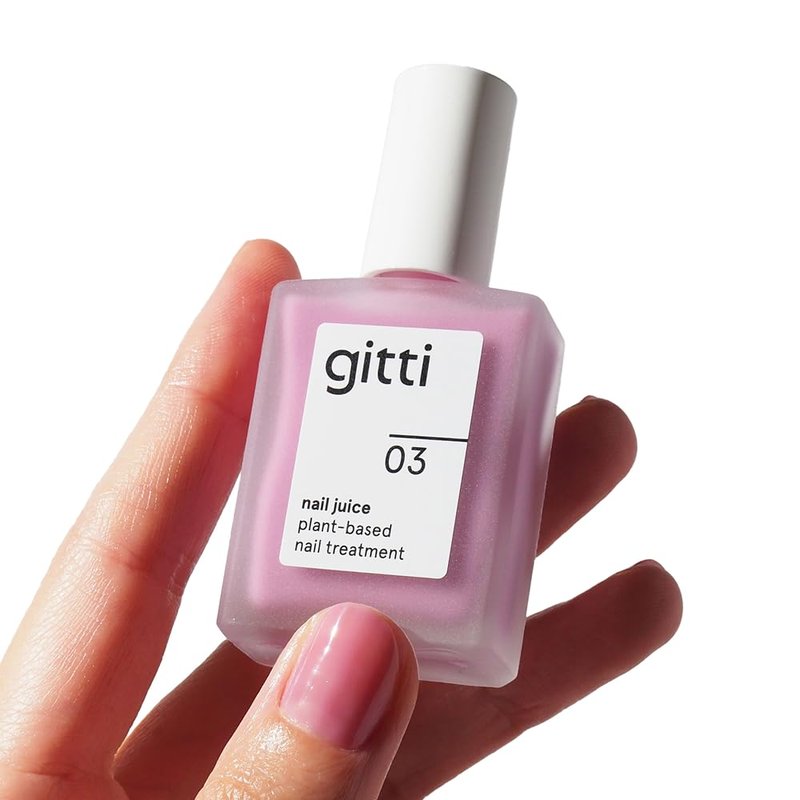 Gitti Nail Juice No. 03 - Plant-Based Nail Treatment & Color Polish | Non-Toxic, Vegan Grape Rosé Tint (0.5 fl oz)