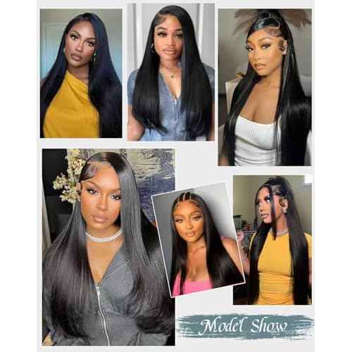 26 Inch Straight Wigs Human Hair Can Last 6-9 Months 200 Density HD Lace Front Wigs Human Hair 13x6 Real Human Wig Pre Plucked Tangle-Free Natural Black for Women
