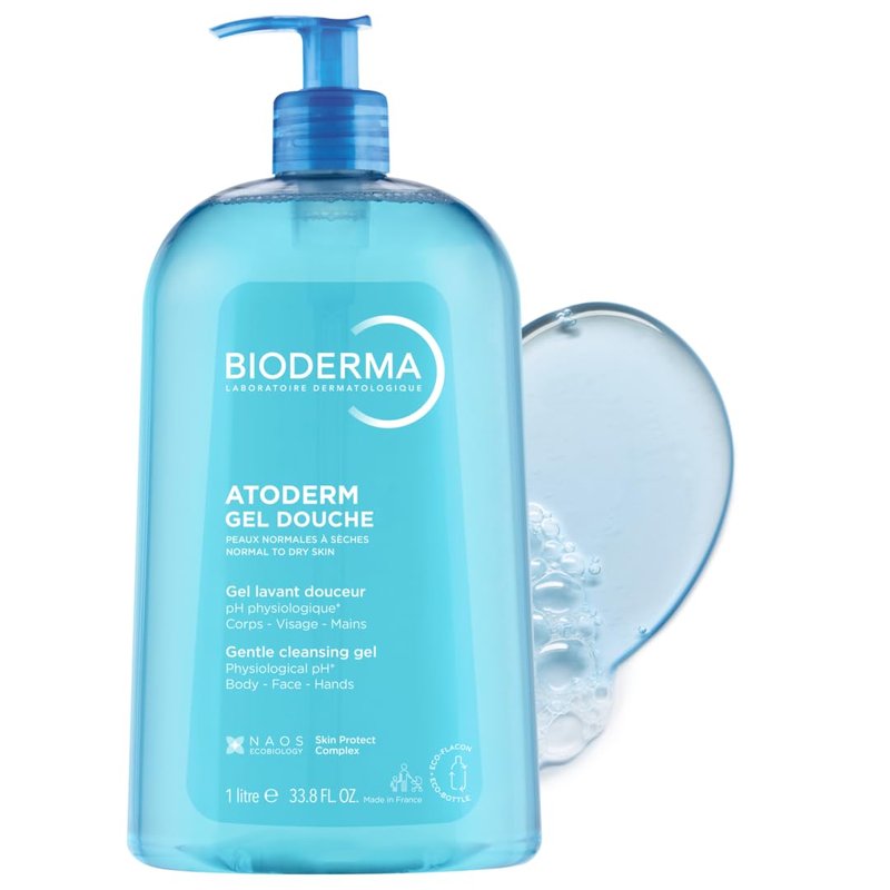 Bioderma - Atoderm Hydrating Shower Gel Body Wash - Moisturizing Face and Body Cleanser for Normal to Dehydrated Sensitive Skin