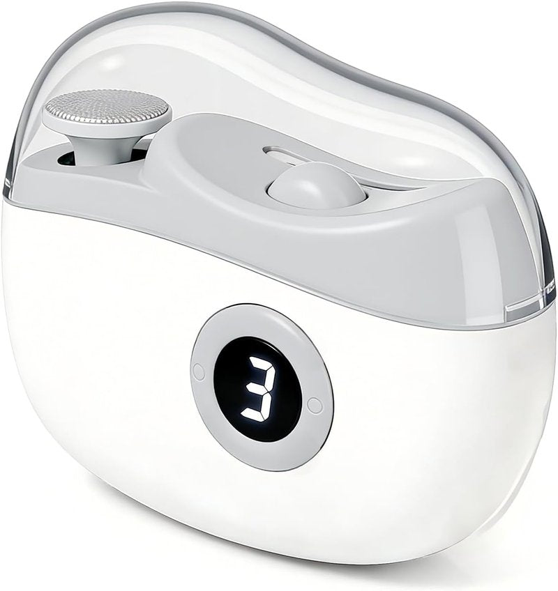 Electric Nail Clipper - 3-Speed Adjustable Automatic Nail Trimmer for Seniors, Adults & Babies | Fingernail & Toenail Care (White)