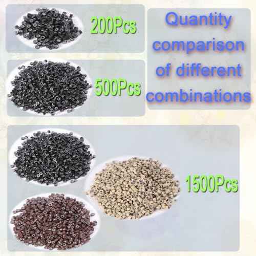 200 PCs 5mm Micro Beads for Hair Extensions - Brown Invisible Links, Professional Micro Rings for Thin/Medium Hair