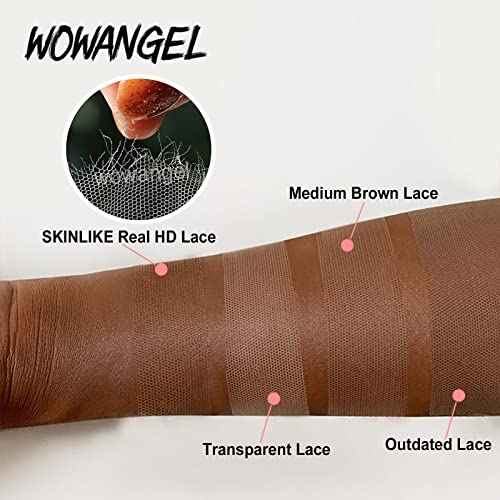 WOWANGEL 13x4 Ear to Ear SKINLIKE Real HD Lace Frontal Only, 0.1mm Ultra-thin HD Lace Natural Hairline with Bigger Pre Plucked Area Bleached Knots Invisible Clear HD Film Lace Frontal Straight 16 Inch
