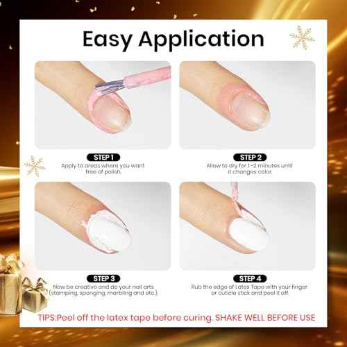 Beetles Liquid Latex for Nail 15ml - Peel off Nail Polish Cuticle Guard with Plastic Nail Care Stick Christmas Nails Design Air-Dry Liquid Latex Barrier for Protector Fingers