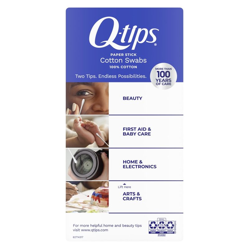 Q-tips Cotton Swabs For Hygiene and Beauty Care Original Cotton Swab Made With 100% Cotton 375 Count