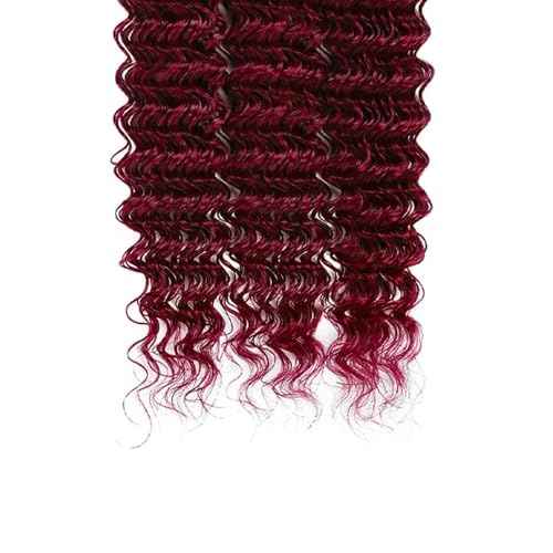 Brazilian Human Hair Bundles Burgundy 99J 20 22 24 Inch Deep Wave Bundles Human Hair 12A Unprocessed Virgin Quick Weave Sewn in Hair for Black Women