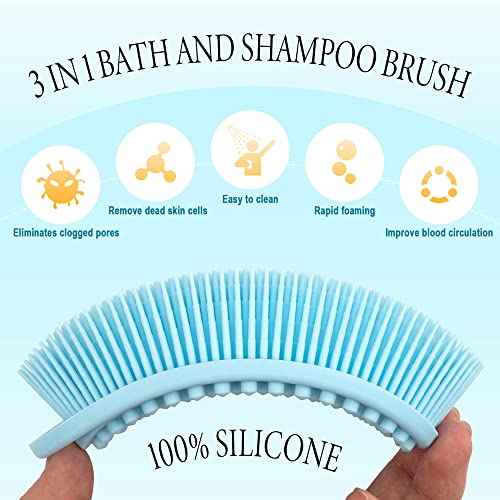6 Pack Silicone Body Scrubber, Soft Silicone Loofah Exfoliating Body Scrubber Fit for All Kinds of Skin, Clean and Sanitary