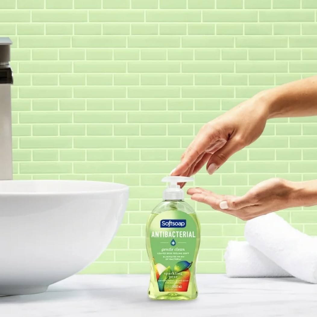 Softsoap Antibacterial Liquid Hand Soap - Sparkling Pear Scent, Gentle Clean Formula, 11.25 fl oz (Pack of 6)