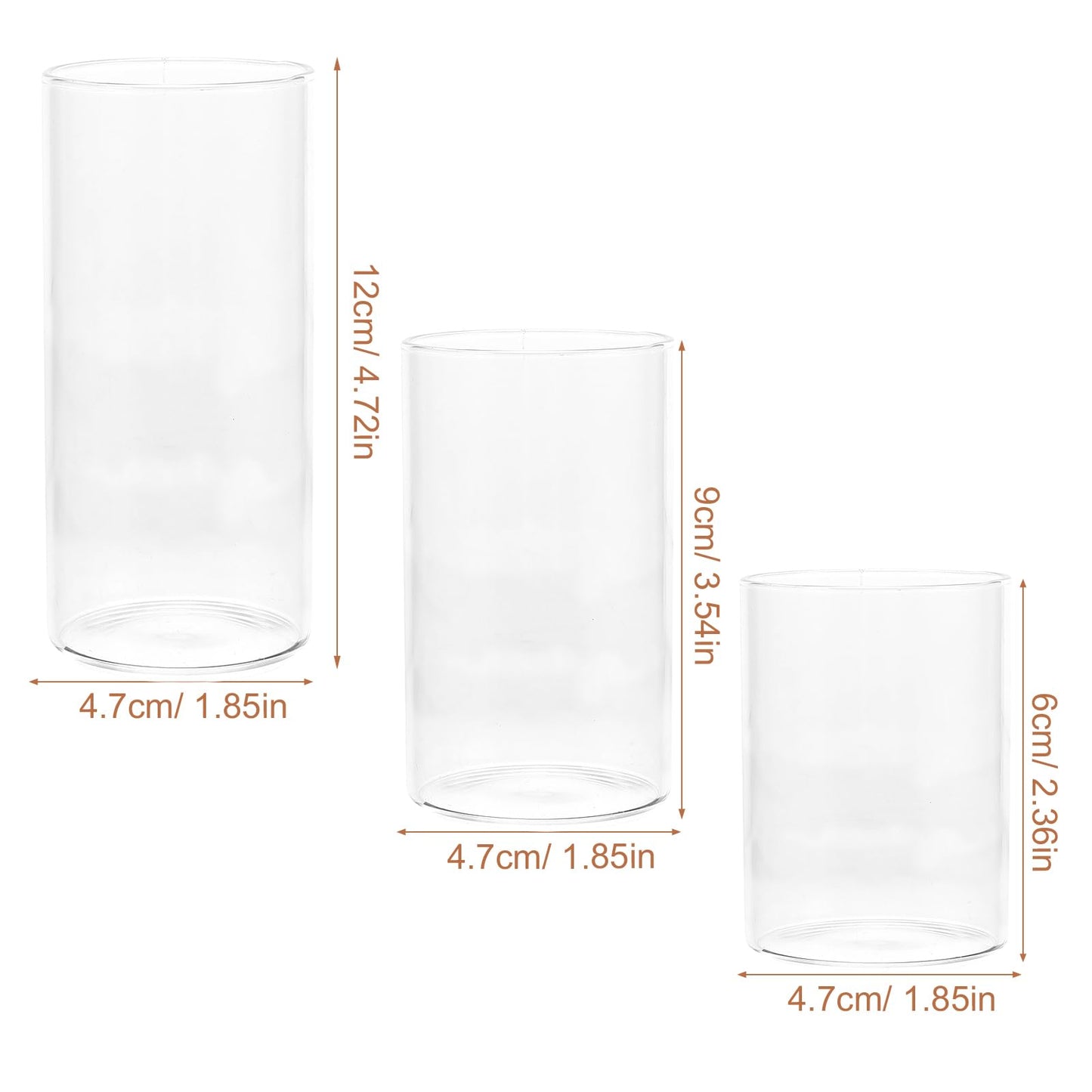 TOVINANNA Clear Glass Candle Chimney Holder 4.72" – High-Clarity Hurricane Shield for Pillar Candles, Windproof Flame Protection for Wedding & Home Party Decor, Romantic Gift for Couples