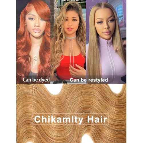 Ombre Bundles Human Hair, 13A Raw Indian Hair Bundles Body Wave, 16 Inch Colored Honey Blonde 1B27 Ombre Human Hair Bundles, 2 Years Service Life, Keep Texture Silky Soft Tangle-Free