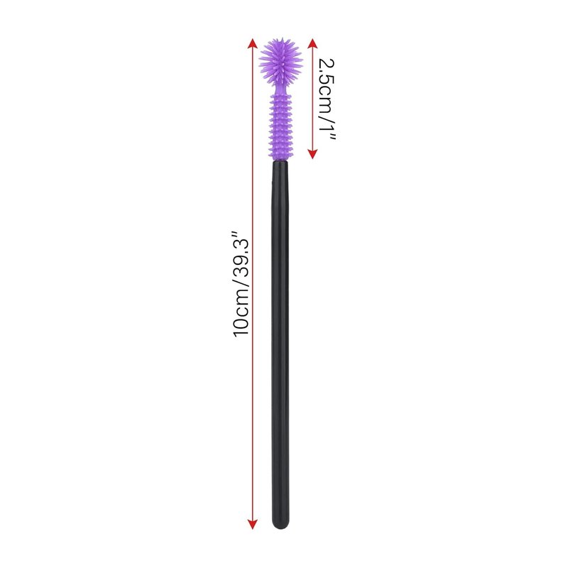 G2PLUS Silicone Eyelash Brushes - 50PCS Purple Disposable Mascara Wands & Eyebrow Spoolies