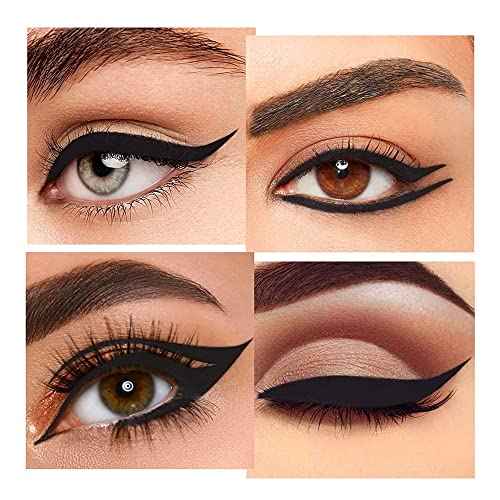 Kaely 2Pcs Gel Eyeliner Pencil, Natural Black Eyeliner Cream, Liquid Eye Liner Pencils for Older Women Waterproof, Smoky Eyeshadow Palette Goth Halloween Makeup Kit, delineador de ojos contra el agua