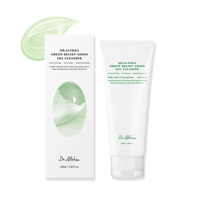 Dr.Althea Green Relief Amino Gel Cleanser - Hydrating Makeup Remover & Daily Face Wash | 3.38 Fl Oz