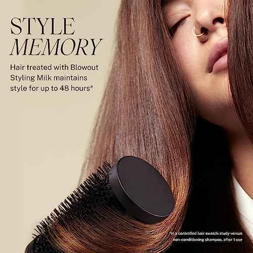 JVN Complete Blowout Styling Milk, 0.84 Fl Oz, Travel Size, Frizz Fighting, Heat Activated Style Extending Hair Cream and Heat Protectant, Hair Care for Women and Men, Silicone Free