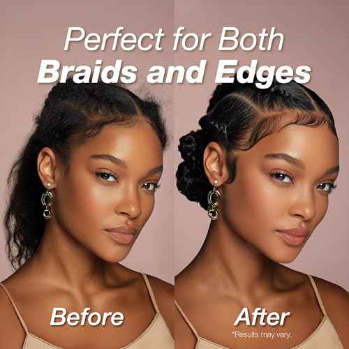 Edge Lux Edge Control Gel with Castor Oil, Keratin, Biotin, and Olive Oil - 48 Hour Maximum Hold, Non-Flaking, Non-Greasy, Scented, Conditioning Styling Gel for All Hair Types
