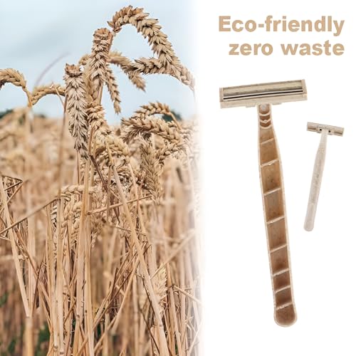 Disposable Razors Bulk for Men & Women ? Twin Blade Unisex Shavers ? Eco-Friendly, Biodegradable, Non-Toxic, Made from Recycled Wheat Straw 200 Count (Pack of 4)