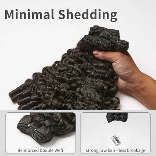 ASHINE Burmese Curly Bundles Human Hair Unprocessed Raw Burmese Curly Water Wave Human Hair Single Bundle 20 inch Natural Black