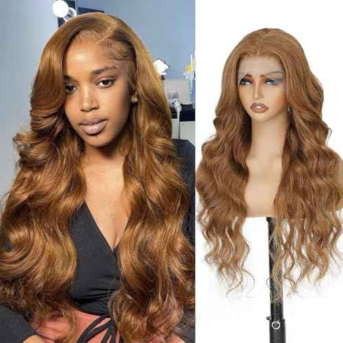 Chocolate Brown Lace Front Wig Human Hair 12A 250% Density HD Glueless Colored Brown 13X6 Body Wave Lace Front Wigs Human Hair pre Plucked with Baby Hair 22 Inch